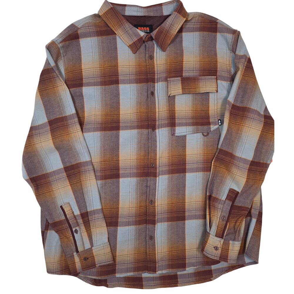 Men's‎ XXL Bass Outdoor Button-Up Long Sleeve Plaid Shirt MSRP $69